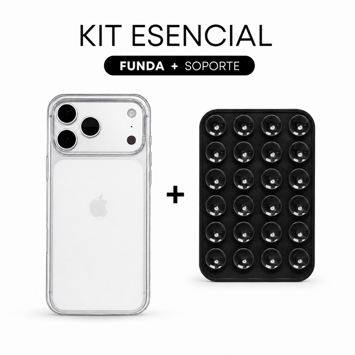 Kit Esencial | Clear Case + Ventosa MagSafe